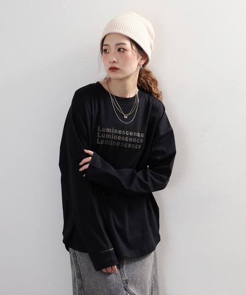 hunch(ハンチ)の「hunch シリコンロゴロンT(Tシャツ/カットソー・レディース・ホワイト/ライトベージュ/ブラック・FREE)」の18枚目の写真