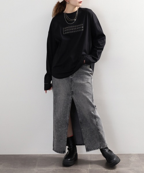 hunch(ハンチ)の「hunch シリコンロゴロンT(Tシャツ/カットソー・レディース・ホワイト/ライトベージュ/ブラック・FREE)」の22枚目の写真