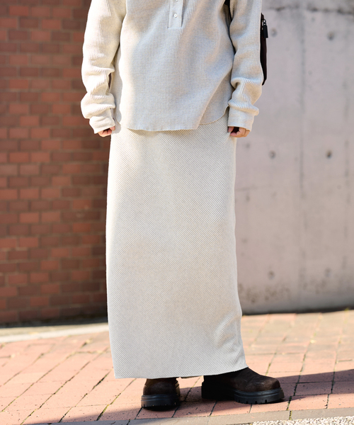 FRAMeWORK（フレームワーク）の「≪追加≫ワッフルストレートスカート（スカート・レディース・ピンク/ライトグレー/ネイビー・38/36）」の9枚目の写真
