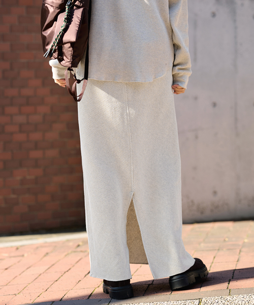 FRAMeWORK（フレームワーク）の「≪追加≫ワッフルストレートスカート（スカート・レディース・ピンク/ライトグレー/ネイビー・38/36）」の12枚目の写真