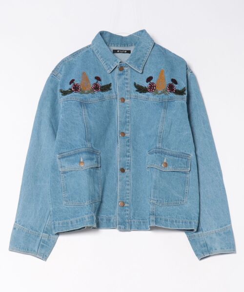 チャイハネ（チャイハネ）の「【チャイハネ】デニム刺繍MEN'Sジャケット（デニムジャケット・メンズ・ネイビー/ブルー・FREE）」の2枚目の写真