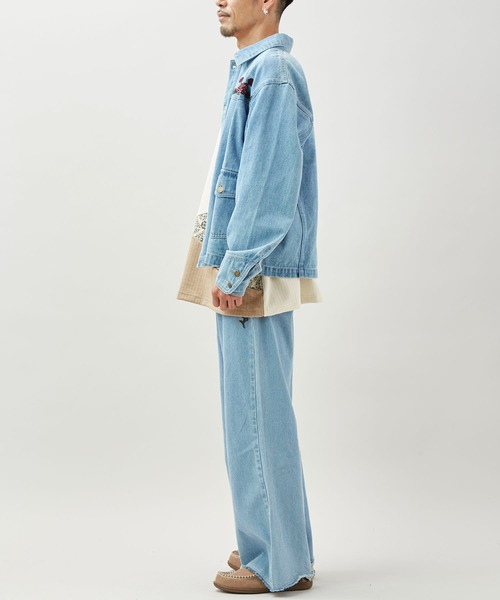 チャイハネ（チャイハネ）の「【チャイハネ】デニム刺繍MEN'Sジャケット（デニムジャケット・メンズ・ネイビー/ブルー・FREE）」の8枚目の写真