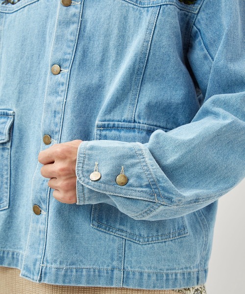 チャイハネ（チャイハネ）の「【チャイハネ】デニム刺繍MEN'Sジャケット（デニムジャケット・メンズ・ネイビー/ブルー・FREE）」の12枚目の写真