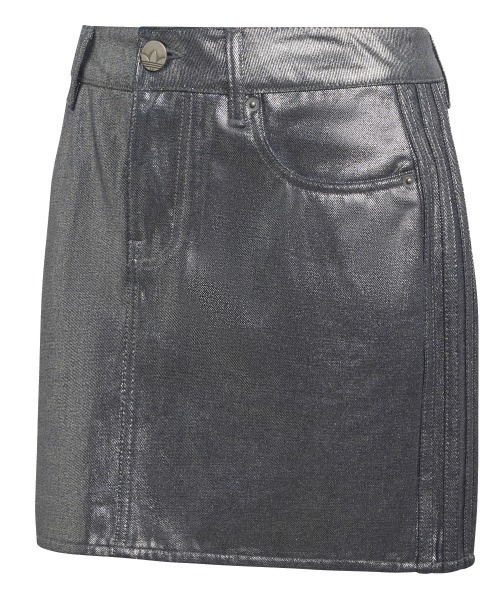 adidas(アディダス)の「adidas originals 3 STRIPES SKIRT DENIM(アディダスオリジナルス スリーストライプス スカート デニム)(デニムスカート・レディース・シルバー系・SMALL/MEDIUM/LARGE)」の2枚目の写真