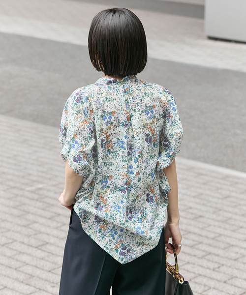 journal standard L'essage（ジャーナルスタンダードレサージュ）の「《WEB限定追加》DEVEAUX/ドットタックスリーブシャツ（シャツ/ブラウス・レディース・チョコ/レッド/ホワイト系その他・FREE）」の8枚目の写真