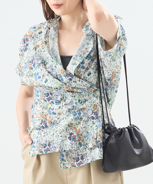 journal standard L'essage（ジャーナルスタンダードレサージュ）の「《WEB限定追加》DEVEAUX/ドットタックスリーブシャツ（シャツ/ブラウス・レディース・チョコ/レッド/ホワイト系その他・FREE）」の10枚目の写真