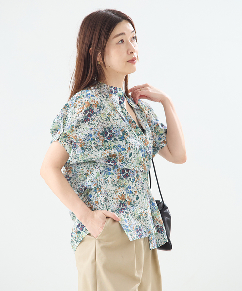 journal standard L'essage（ジャーナルスタンダードレサージュ）の「《WEB限定追加》DEVEAUX/ドットタックスリーブシャツ（シャツ/ブラウス・レディース・チョコ/レッド/ホワイト系その他・FREE）」の14枚目の写真