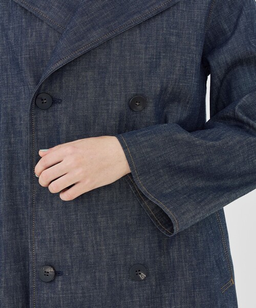 GALERIE VIE（ギャルリー ヴィー）の「【WEB先行予約】ステイブルーデニム カラーレストレンチコート（ノーカラーコート・レディース・ブルー・FREE）」の10枚目の写真