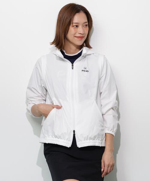 PING(ピン)の「【PING APPAREL】2WAY撥水フルジップフーディーブルゾン <GOLD> (LADIES)(ブルゾン・レディース・ブルー系その他/ホワイト/ブラック・L/M/LL/S)」の2枚目の写真
