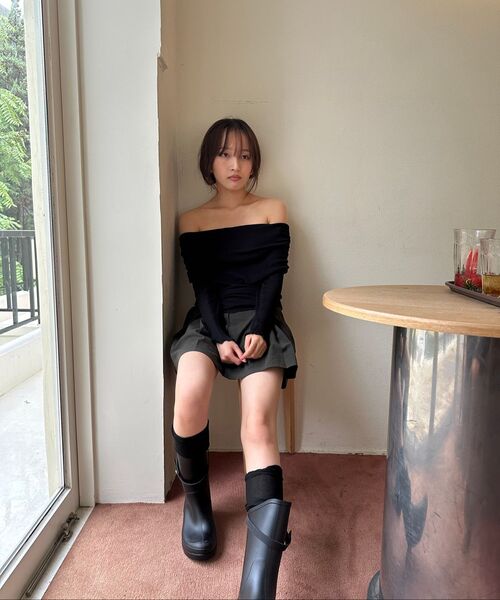 MONGDOL(モンドル)の「バックルストラップレインブーツミドル MDAC023_4 Colors(レインシューズ・レディース・ベージュ/ブラック/カーキ/ホワイト・24cm/25cm/23cm)」の18枚目の写真