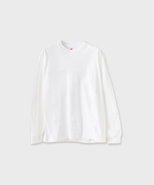 HANES(ヘインズ)の「Hanes BEEFY L/S T-SHIRT / H5186 秋服 冬服(Tシャツ/カットソー・メンズ・ブラック/ホワイト/ネイビー・S/M/L)」の2枚目の写真