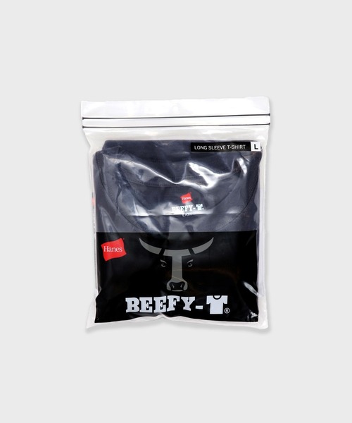 HANES(ヘインズ)の「Hanes BEEFY L/S T-SHIRT / H5186 秋服 冬服(Tシャツ/カットソー・メンズ・ブラック/ホワイト/ネイビー・S/M/L)」の14枚目の写真