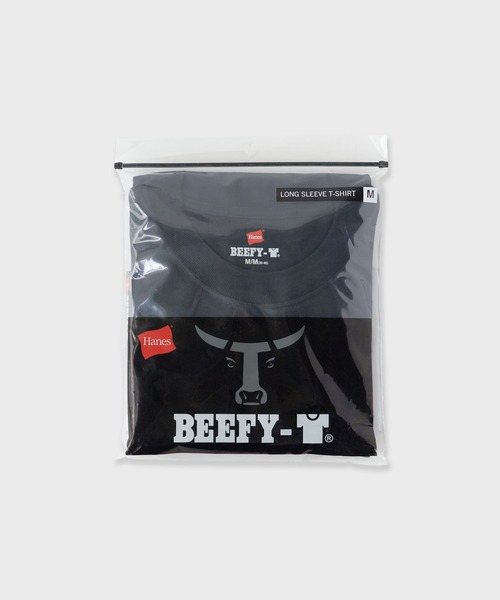 HANES(ヘインズ)の「Hanes BEEFY L/S T-SHIRT / H5186 秋服 冬服(Tシャツ/カットソー・メンズ・ブラック/ホワイト/ネイビー・S/M/L)」の9枚目の写真