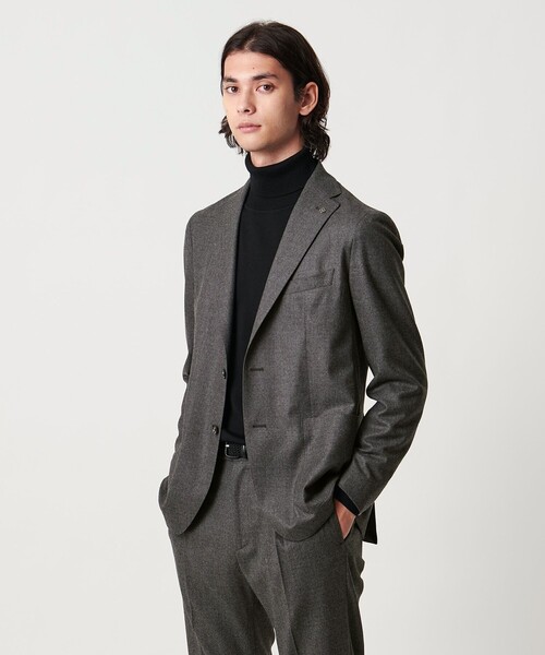 TAGLIATORE（タリアトーレ）の「＜TAGLIATORE＞サキソニー ソリッド シングル 2ボタン テーラードジャケット（テーラードジャケット・メンズ・ダークグレー・48）」の2枚目の写真