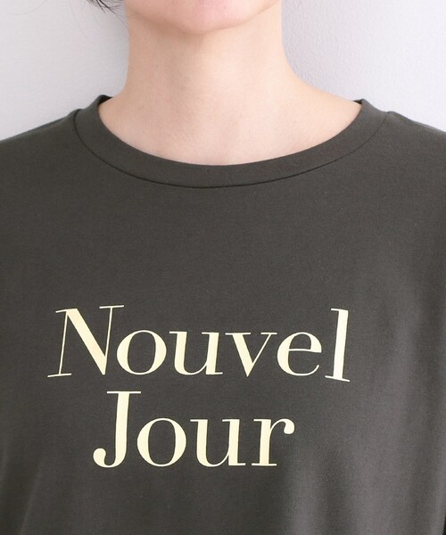 OPAQUE.CLIP(オペークドットクリップ)の「ロゴプリントロングTシャツ【洗濯機OK】(Tシャツ/カットソー・レディース・チャコールグレー/ホワイト・00)」の14枚目の写真