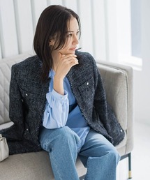 LAUTREAMONT（ロートレアモン）の「ストレッチツイードミドルジャケット（ダウンジャケット/コート）」