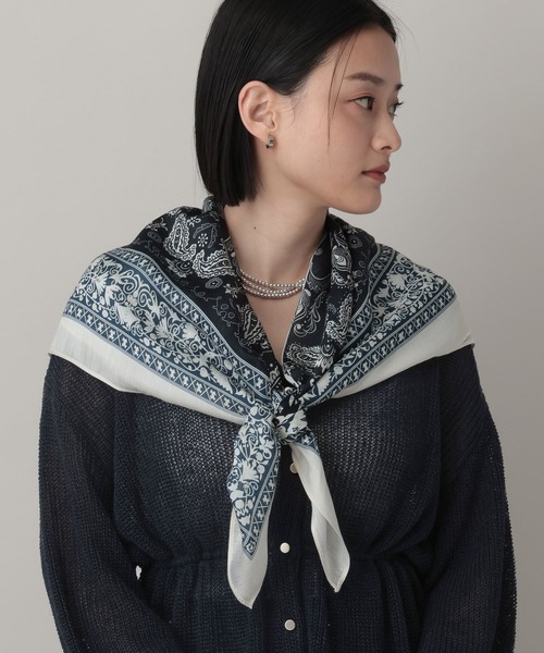 A part by（アパートバイ）の「シルクコンスカーフ／アソート（バンダナ/スカーフ・レディース・グリーン系その他5/ベージュ/ネイビー・FREE）」の3枚目の写真