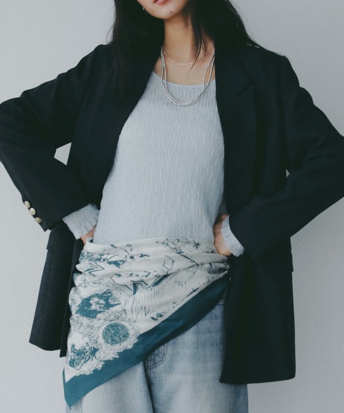 A part by（アパートバイ）の「シルクコンスカーフ／アソート（バンダナ/スカーフ・レディース・グリーン系その他5/ベージュ/ネイビー・FREE）」の2枚目の写真