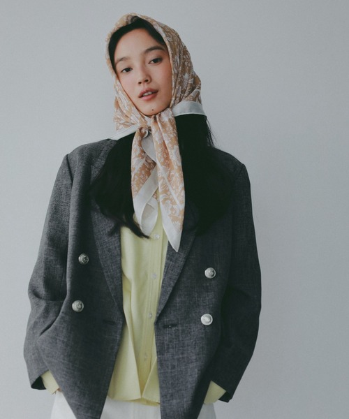 A part by（アパートバイ）の「シルクコンスカーフ／アソート（バンダナ/スカーフ・レディース・グリーン系その他5/ベージュ/ネイビー・FREE）」の5枚目の写真