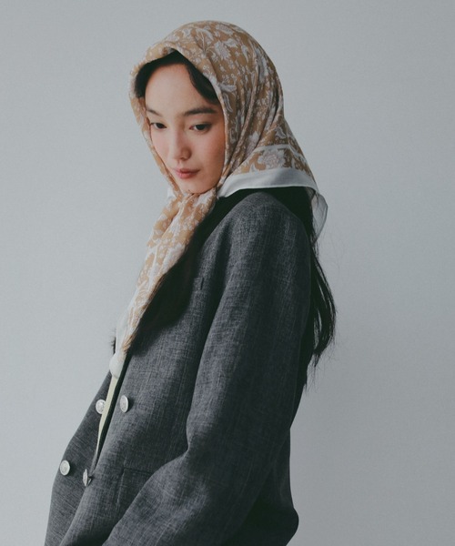 A part by（アパートバイ）の「シルクコンスカーフ／アソート（バンダナ/スカーフ・レディース・グリーン系その他5/ベージュ/ネイビー・FREE）」の6枚目の写真