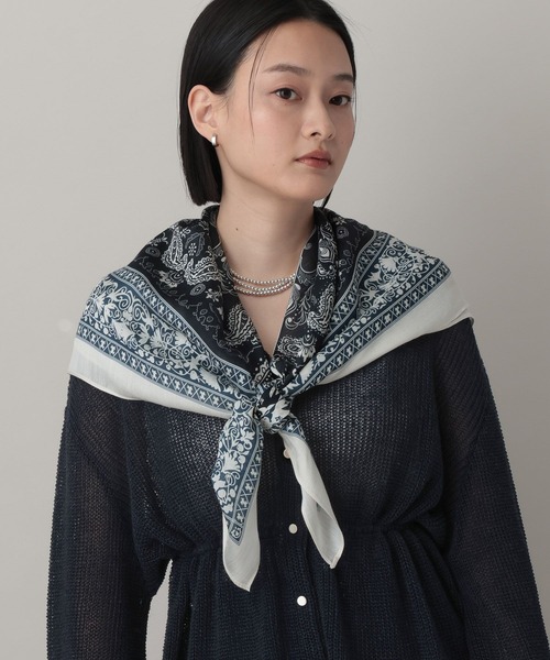 A part by（アパートバイ）の「シルクコンスカーフ／アソート（バンダナ/スカーフ・レディース・グリーン系その他5/ベージュ/ネイビー・FREE）」の19枚目の写真