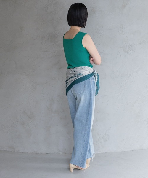 A part by（アパートバイ）の「シルクコンスカーフ／アソート（バンダナ/スカーフ・レディース・グリーン系その他5/ベージュ/ネイビー・FREE）」の17枚目の写真