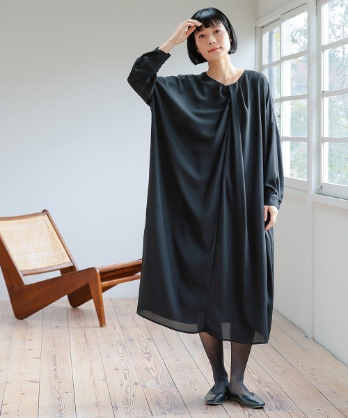 セール】【喪服・礼服】日本製生地使用 洗える防しわドレープコクーン