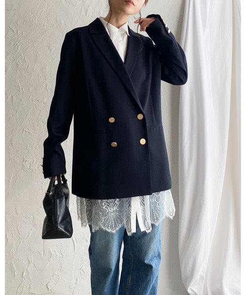 She's Closet(シーズクローゼット)の「長袖 裾レースドッキング ロングシャツ ブラウス(シャツ/ブラウス・レディース・ホワイト/ブラック・FREE)」の18枚目の写真