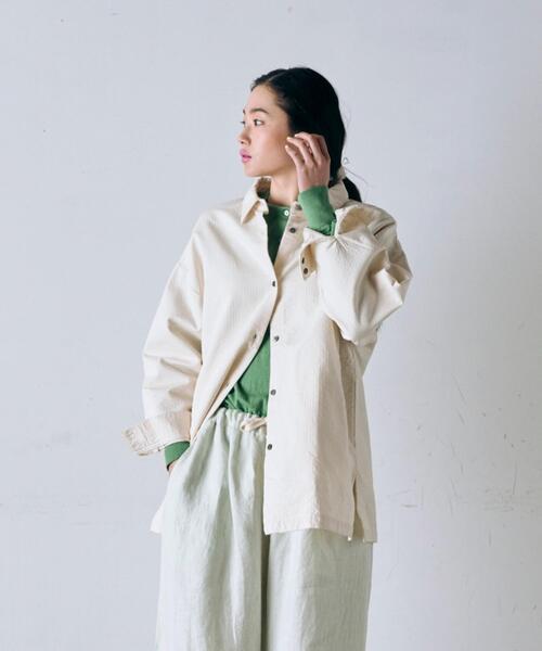 かぐれ（カグレ）の「コットンドビージャケット（その他アウター・レディース・チャコールグレー/アイボリー・FREE）」の2枚目の写真