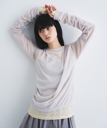 CODE A | sheer combi layer tops(Tシャツ/カットソー)