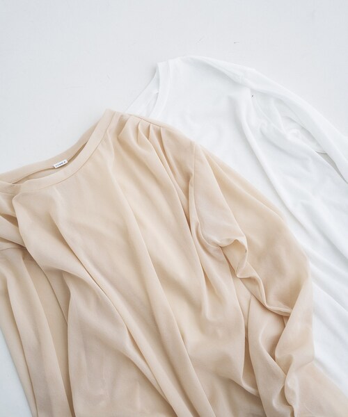 CODE A（コードエー）の「sheer combi layer tops（Tシャツ/カットソー・レディース・ライトグレー/チャコールグレー/ライトベージュ・00）」の12枚目の写真