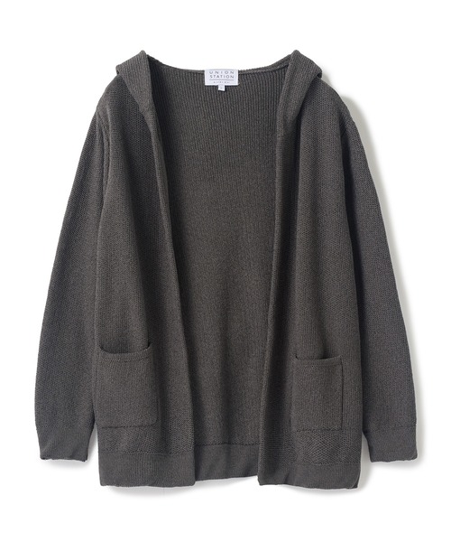 UNION STATION（ユニオンステーション）の「ドライタッチニットパーカ〈ストレッチ・ハンドウォッシャブル・通気性〉（パーカー・メンズ・ブルー/キナリ/チャコール・M/L/LL）」の2枚目の写真