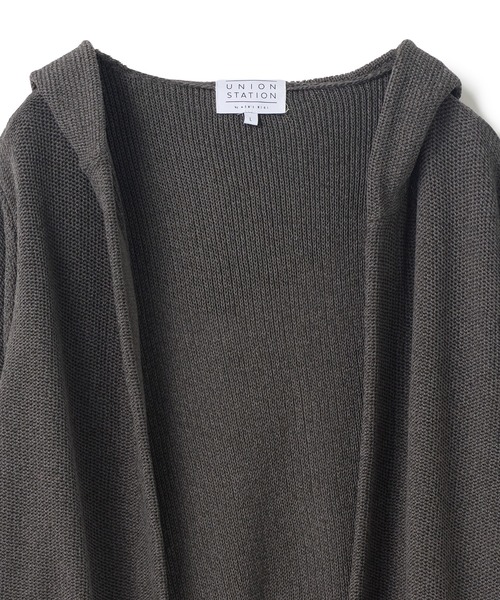 UNION STATION（ユニオンステーション）の「ドライタッチニットパーカ〈ストレッチ・ハンドウォッシャブル・通気性〉（パーカー・メンズ・ブルー/キナリ/チャコール・M/L/LL）」の7枚目の写真