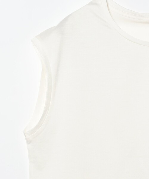 Demi-Luxe BEAMS（デミルクス ビームス）の「コットン シルク フレンチスリーブ Tシャツ（Tシャツ/カットソー・レディース・ネイビー/ホワイト・ONE SIZE）」の12枚目の写真