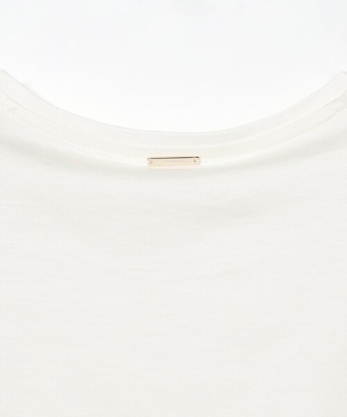 Demi-Luxe BEAMS（デミルクス ビームス）の「コットン シルク フレンチスリーブ Tシャツ（Tシャツ/カットソー・レディース・ネイビー/ホワイト・ONE SIZE）」の9枚目の写真