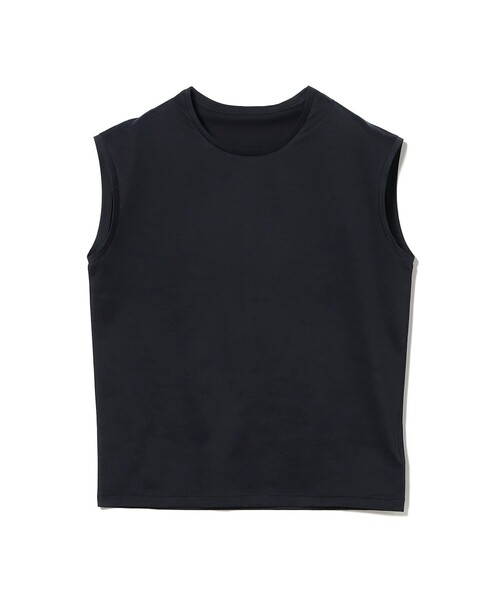 Demi-Luxe BEAMS（デミルクス ビームス）の「コットン シルク フレンチスリーブ Tシャツ（Tシャツ/カットソー・レディース・ネイビー/ホワイト・ONE SIZE）」の6枚目の写真