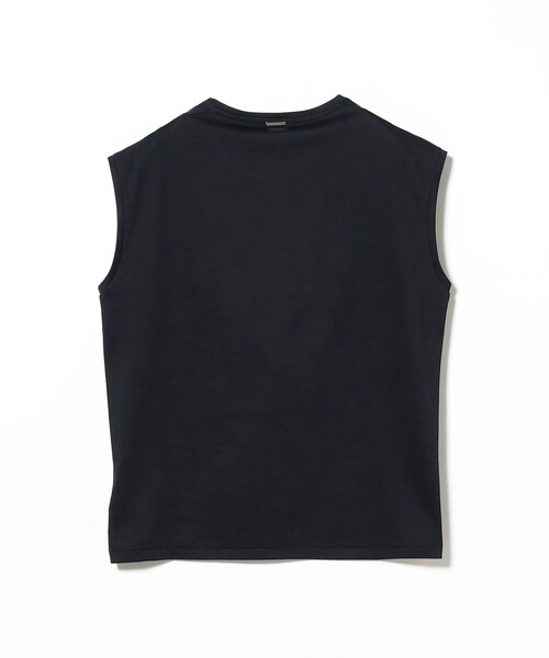 Demi-Luxe BEAMS（デミルクス ビームス）の「コットン シルク フレンチスリーブ Tシャツ（Tシャツ/カットソー・レディース・ネイビー/ホワイト・ONE SIZE）」の5枚目の写真