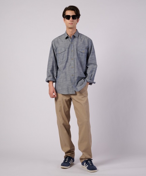 Eddie Bauer（エディーバウアー）の「アドベンチャラー シャンブレー 長袖シャツ（シャツ/ブラウス・メンズ・ベージュ/ダークネイビー/グレイッシュブルー・M/S/XXL/XL/L）」の7枚目の写真