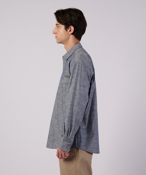 Eddie Bauer（エディーバウアー）の「アドベンチャラー シャンブレー 長袖シャツ（シャツ/ブラウス・メンズ・ベージュ/ダークネイビー/グレイッシュブルー・M/S/XXL/XL/L）」の10枚目の写真