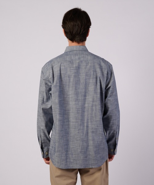 Eddie Bauer（エディーバウアー）の「アドベンチャラー シャンブレー 長袖シャツ（シャツ/ブラウス・メンズ・ベージュ/ダークネイビー/グレイッシュブルー・M/S/XXL/XL/L）」の11枚目の写真