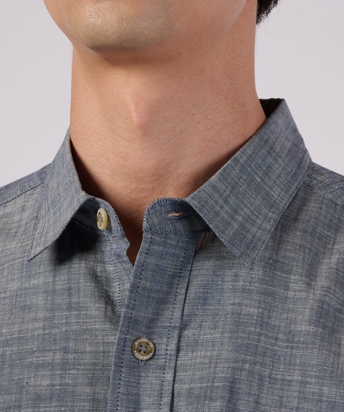 Eddie Bauer（エディーバウアー）の「アドベンチャラー シャンブレー 長袖シャツ（シャツ/ブラウス・メンズ・ベージュ/ダークネイビー/グレイッシュブルー・M/S/XXL/XL/L）」の12枚目の写真