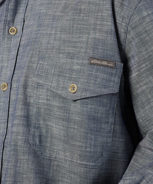 Eddie Bauer（エディーバウアー）の「アドベンチャラー シャンブレー 長袖シャツ（シャツ/ブラウス・メンズ・ベージュ/ダークネイビー/グレイッシュブルー・M/S/XXL/XL/L）」の13枚目の写真