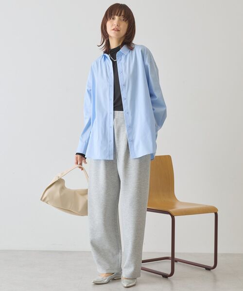 AMERICAN HOLIC（アメリカンホリック）の「フロントタックポンチカーブパンツ（スウェットパンツ・レディース・ダークネイビー/杢グレー/アイボリー・M/L）」の12枚目の写真