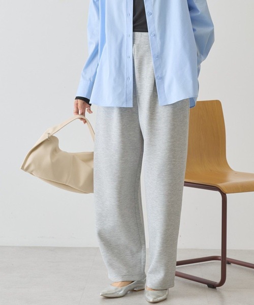 AMERICAN HOLIC（アメリカンホリック）の「フロントタックポンチカーブパンツ（スウェットパンツ・レディース・ダークネイビー/杢グレー/アイボリー・M/L）」の2枚目の写真
