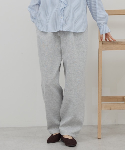 AMERICAN HOLIC（アメリカンホリック）の「フロントタックポンチカーブパンツ（スウェットパンツ・レディース・ダークネイビー/杢グレー/アイボリー・M/L）」の9枚目の写真