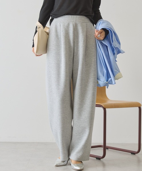AMERICAN HOLIC（アメリカンホリック）の「フロントタックポンチカーブパンツ（スウェットパンツ・レディース・ダークネイビー/杢グレー/アイボリー・M/L）」の6枚目の写真