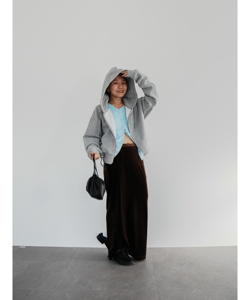 Katrin TOKYO(カトリーントーキョー)の「double zip parka(パーカー・レディース・ヘザーグレー/コーラル/ライトグレー/ホワイト/チョコ・SHORT/unisex XL)」の20枚目の写真