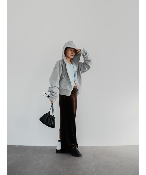 Katrin TOKYO(カトリーントーキョー)の「double zip parka(パーカー・レディース・ヘザーグレー/コーラル/ライトグレー/ホワイト/チョコ・SHORT/unisex XL)」の21枚目の写真