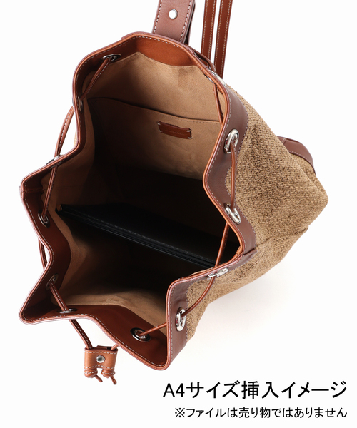 FRAMeWORK(フレームワーク)の「A VACATION/アヴァケーション 別注POOLバッグ(バックパック/リュック・レディース・ベージュ/ブラウン・FREE)」の4枚目の写真