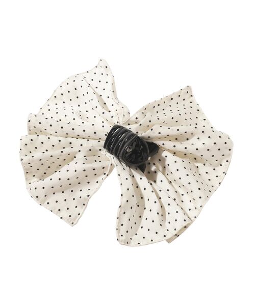 earth music&ecology（アースミュージックアンドエコロジー）の「ドット2段フリルバンス（その他ヘアアクセサリー・レディース・ブラック/アイボリー・FREE）」の9枚目の写真